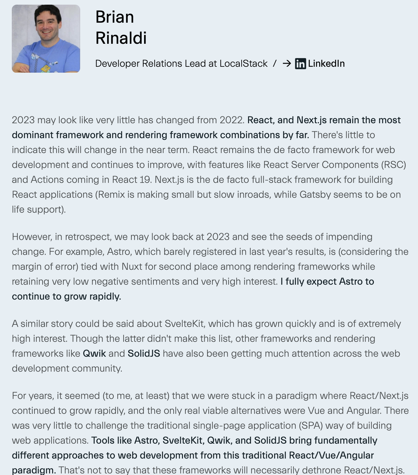 State of Frontend 2024